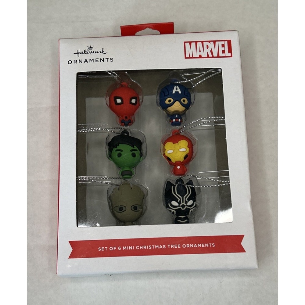 Hallmark Marvel Christmas Ornaments Set Of 6 Mini Ornaments NEW IN BOX